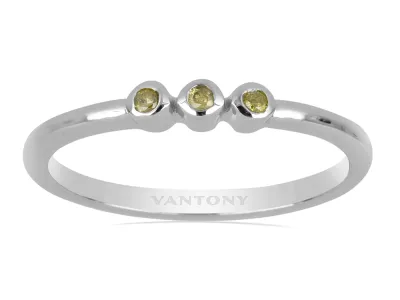Пръстен с Жълти Диаманти