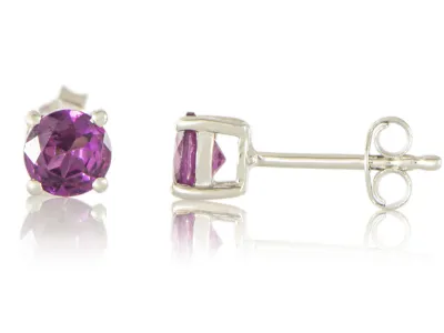 Сребърни Обици с Гранат