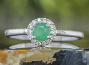 Сребърен пръстен със Смарагд (Изумруд)