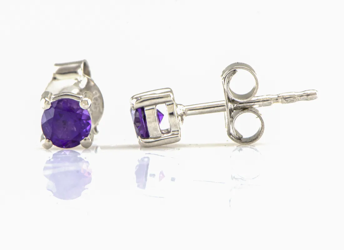 Сребърни обици с Аметист